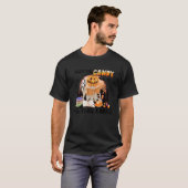 保お菓子で本を持って行くスケルトンかぼちゃファ Tシャツ (正面フル)