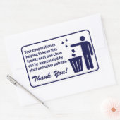 「保この施設は清潔」ランドリー店ブルー 長方形シール (封筒)