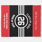 保ちます野球の試合の学校代表の精神で暖かいチームは行きます フリースブランケット (正面(横))