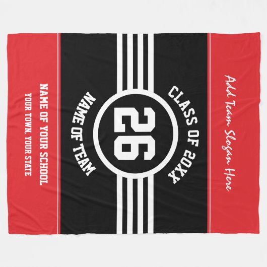 保ちます野球の試合の学校代表の精神で暖かいチームは行きます フリースブランケット (正面(横))