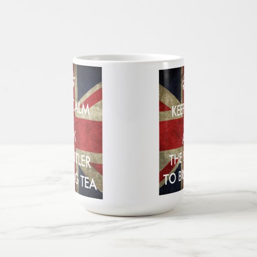 保ち、平静を尋ねます茶のための執事にカスタマイズ コーヒーマグカップ (中央)