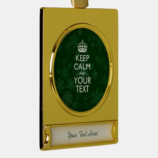 保ち、平静を持っていますあなたの創造的な文字を緑化して下さい ゴールドプレートバナーオーナメント (右)