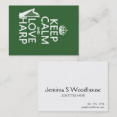 保って下さい平静および愛ハープ(どの背景色でも)を 名刺 (正面/裏面)