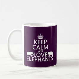 保って下さい平静および愛象(どの色でも)を コーヒーマグカップ