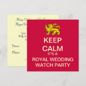 保って下さい穏やかで王室のな結婚披露宴の招待(ライオン)を 招待状 (正面/裏面)