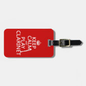 保って下さい穏やかなおよび演劇のクラリネット(どの背景色でも) ラゲッジタグ (正面横)