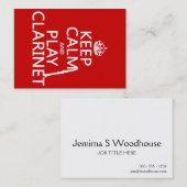 保って下さい穏やかなおよび演劇のクラリネット(どの背景色でも) 名刺 (正面/裏面)