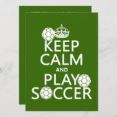 保って下さい穏やかなおよび演劇のサッカー(どの色でも) 招待状 (正面/裏面)