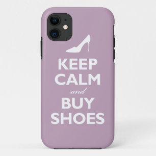 保って下さい穏やかなおよび買物の靴(淡い色のなバイオレット) iPhone 11 ケース