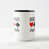 保って下さい穏やかな演劇橋(4つのカードのスーツ)を ツートーンマグカップ (中央)