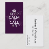 保って下さい穏やか、呼出しHR (どの色でも) 名刺 (正面/裏面)