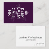 保って下さい穏やか、呼出しHR (どの色でも) 名刺 (正面/裏面)