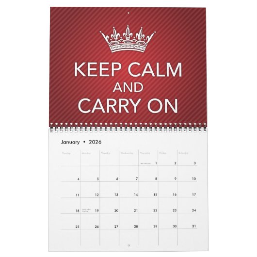 保てば平静を… カレンダー (1月 2026)