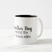 保の小さな人間が生きている二枚舌 ツートーンマグカップ (正面右)