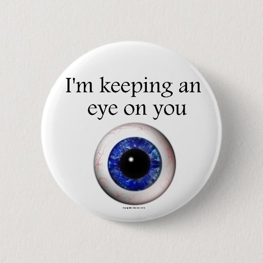 保の目のボタンピン 缶バッジ (正面)