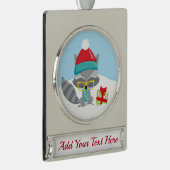 保またはデザイン独自の金ゴールドメッキされたバナーまたは名前 シルバープレートバナーオーナメント (右)