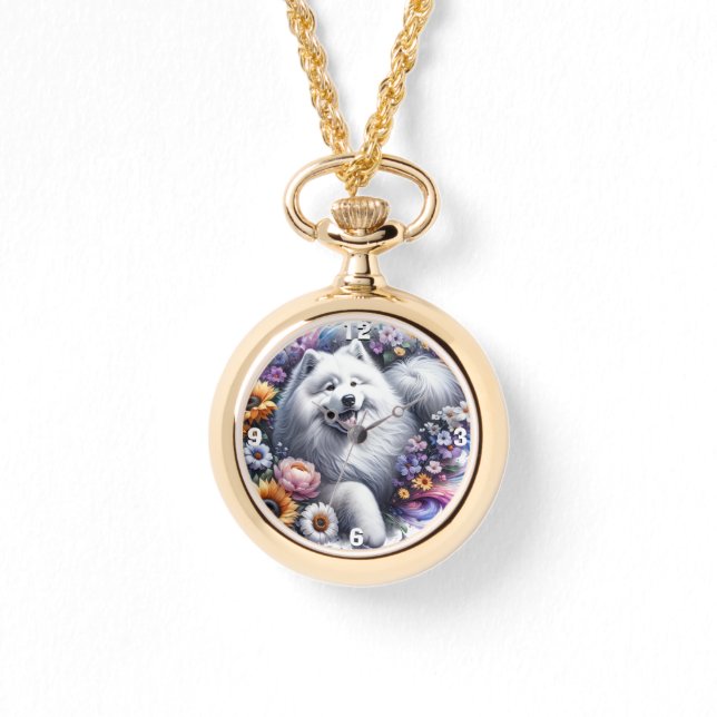 保またはデザイン自身のスターリングシルバーネックレス 腕時計 (正面)