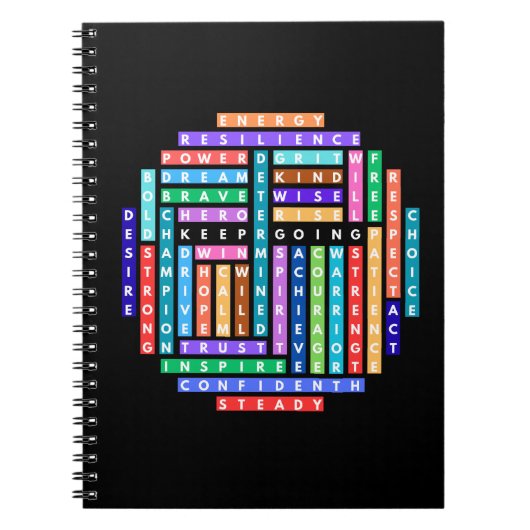 保やる気を起こさせるWord Search Quest Circle ノートブック (正面)