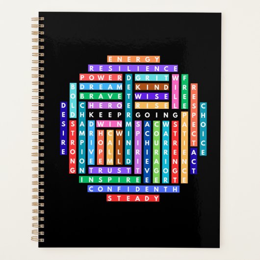 保やる気を起こさせるWord Search Quest Circle プランナー手帳 (正面)