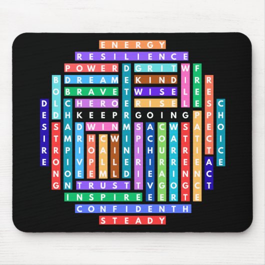 保やる気を起こさせるWord Search Quest Circle マウスパッド (正面)