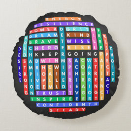 保やる気を起こさせるWord Search Quest Circle ラウンドクッション