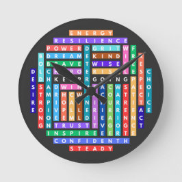 保やる気を起こさせるWord Search Quest Circle ラウンド壁時計