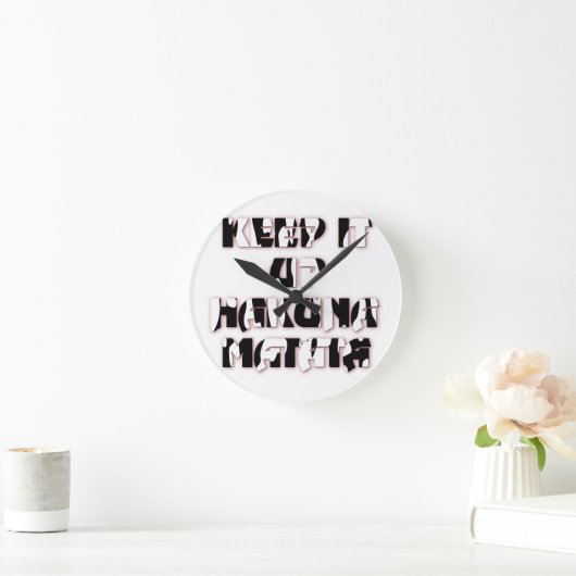 保アップ/ハクナマタタアートプリント ラウンド壁時計 (ホーム)