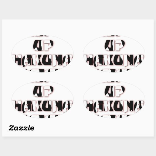 保アップ/ハクナマタタアートプリント 楕円形シール (シート)