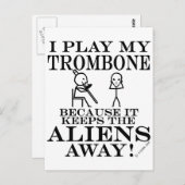 保エイリアン遠くにトロンボーン ポストカード (正面/裏面)