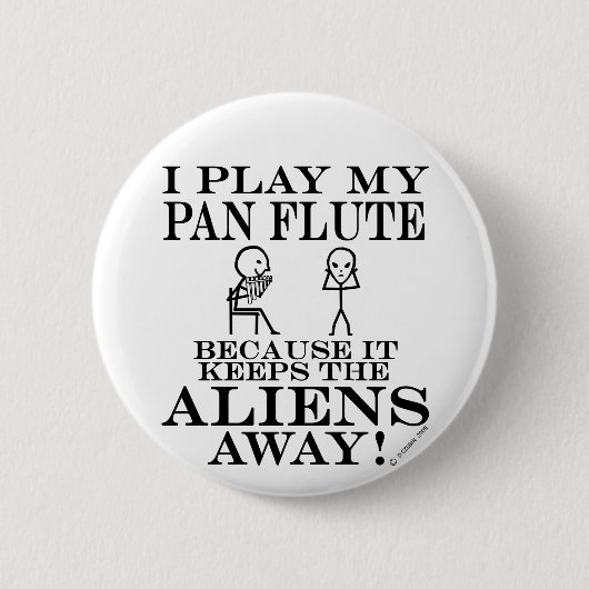 保エイリアン遠くに笛 缶バッジ (正面)