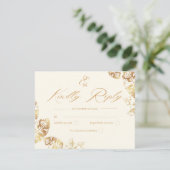保エレガント保 | 金ゴールド結婚秋 出欠カード (スタンド正面)