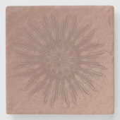 保オーガニック保日が差すこと曼荼羅 ストーンコースター (正面)