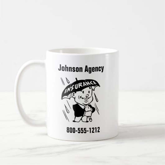 保カスタマイズ険代理人又は代理店二面 コーヒーマグカップ (左)