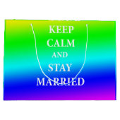 保カスタム落ち着いた結婚した抱き枕 ラージペーパーバッグ (裏面)