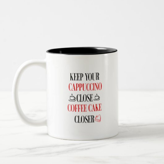 保カプチーノ近くのコーヒーケーキ ツートーンマグカップ (左)