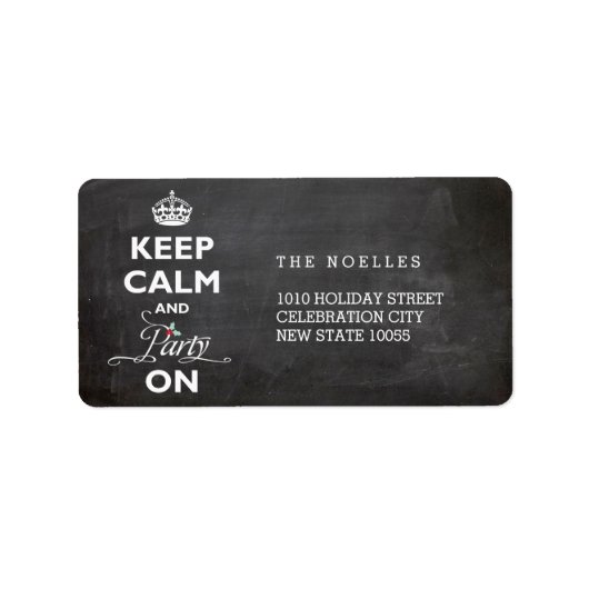 保カルムとパーティーオンシャルボードホリおもしろいデイ ラベル (正面)