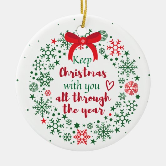 保クリスマスオーナメント セラミックオーナメント (正面)