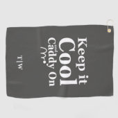 保クールとクラブ名のキャディ ゴルフタオル (横)