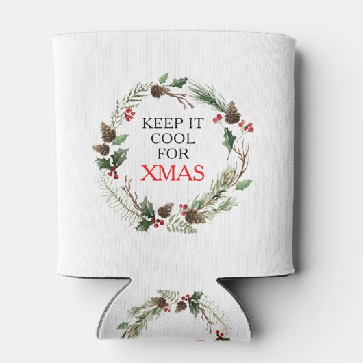 保クールクリスマス用のフローラリースフレーム 缶クーラー (裏面)