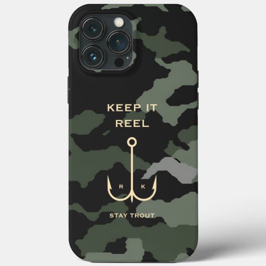保クールITリール魚釣り父の日の迷彩柄 Case-Mate iPhoneケース (裏面)