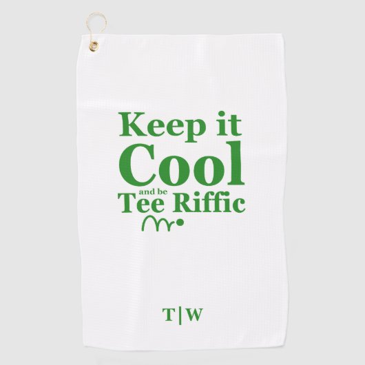 保クールIt And Be Tee Rifficイニシャル ゴルフタオル (正面)