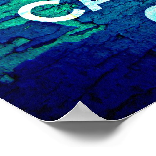 保グランジ穏やかな青絵を描 ポスター (角)