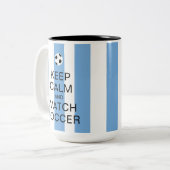 保サッカーのアルゼンチンブルーストライプ ツートーンマグカップ (正面左)