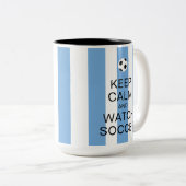 保サッカーのアルゼンチンブルーストライプ ツートーンマグカップ (正面右)