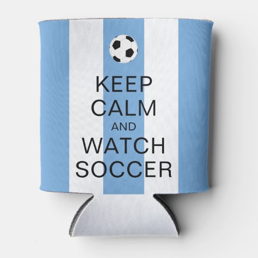 保サッカーのアルゼンチンブルーストライプ 缶クーラー (正面)