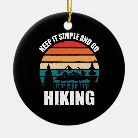 保シンプルハイキング セラミックオーナメント (正面)