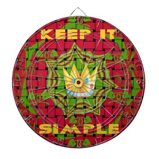 保シンプルプリント:金はっきりした金赤織フローラ ダーツボード (正面)