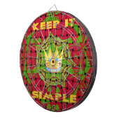 保シンプルプリント:金はっきりした金赤織フローラ ダーツボード (正面右)