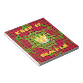 保シンプルプリント:金はっきりした金赤織フローラ ノートパッド (アングル)