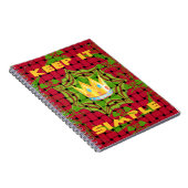 保シンプルプリント:金はっきりした金赤織フローラ ノートブック (右側)